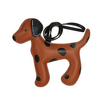 Leather Dog Keychain Bag Charm Purse Accessory