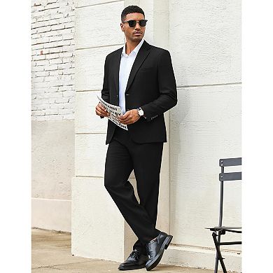 COOFANDY Men Lightweight Suits 2 Piece Suit Set Modern Fit Dress Blazer Jacket and Pant Wedding