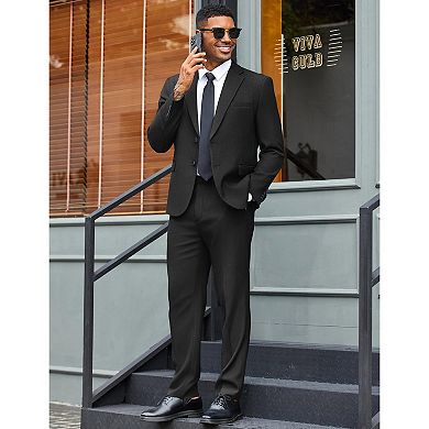 COOFANDY Men Lightweight Suits 2 Piece Suit Set Modern Fit Dress Blazer Jacket and Pant Wedding