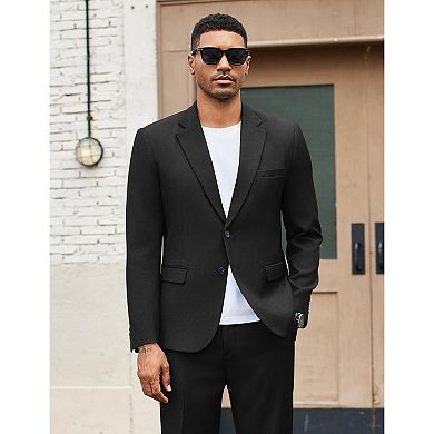 COOFANDY Men Lightweight Suits 2 Piece Suit Set Modern Fit Dress Blazer Jacket and Pant Wedding