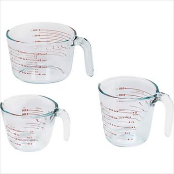 3-Pack Glass Measuring Cups Set, 1-2-4 cup Oven & Dishwasher Safe for Baking