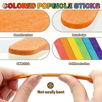 1000 Pcs Wooden Craft Sticks 3 Sizes