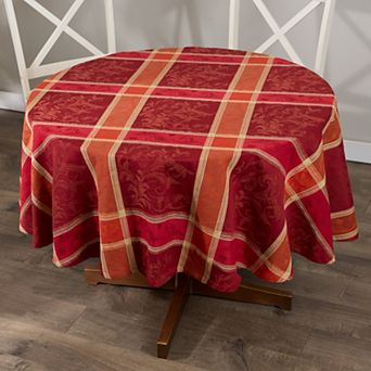 DII Harvest Wheat Jacquard Tablecloth 70 Round