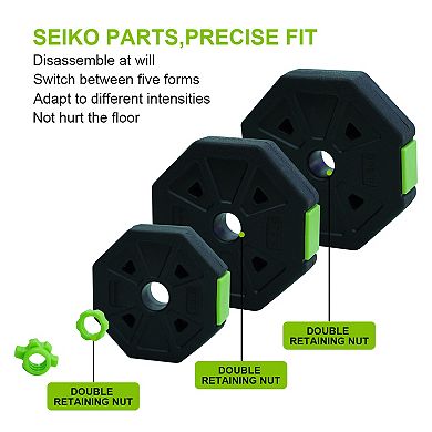 4-in-1 Adjustable Dumbbell & Kettlebell Set, 44Lbs Barbell & Push-Up Stand for Home Gym