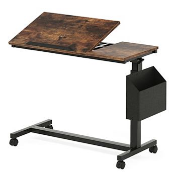 Adjustable C-Table with Tilt Top and Height Control for Overbed, Laptop, or Sofa Use