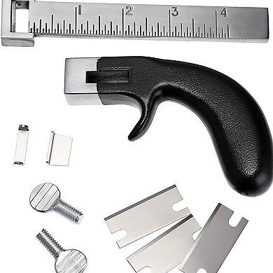 Leather Strap Cutter Tool with Aluminum Handle Stainless Steel Gauge DIY Leathercraft Kit