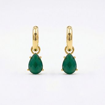 The Collective by DBJ Fern Drop Earrings with Green Onyx