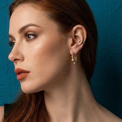 The Collective by DBJ Interlinked Gold Hoop Earrings in Gold Finished Brass