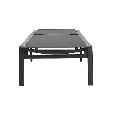 Chaise Lounge (Set of 2) Black Mesh with Aluminum Frame