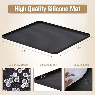 Great Ambitions 22"x19" Water Cooler Mat with Raised Edge, Non-Slip Floor Protector