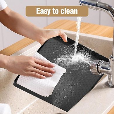 Great Ambitions 22"x19" Water Cooler Mat with Raised Edge, Non-Slip Floor Protector