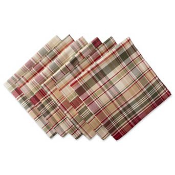 DII Autumn Plaid Napkin Set/6