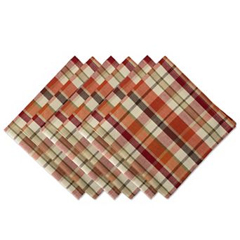 DII Autumn Plaid Napkin Set/6