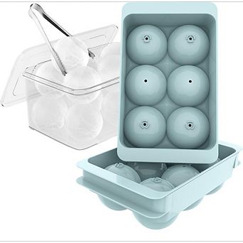 Great Ambitions Large Round Ice Cube Molds, 2-Pack 1.9" Whiskey Ball Trays for Freezer