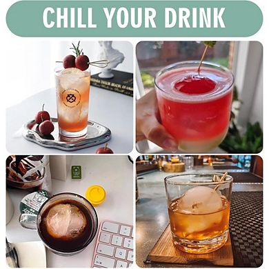 Great Ambitions Large Round Ice Cube Molds, 2-Pack 1.9" Whiskey Ball Trays for Freezer