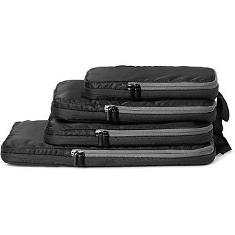 Great Ambitions Ultralight Compression Packing Cubes Packing Organizer black 4 pack Black