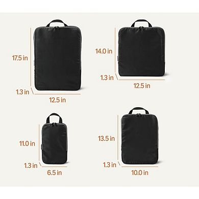 Great Ambitions Ultralight Compression Packing Cubes Packing Organizer black 4 pack Black