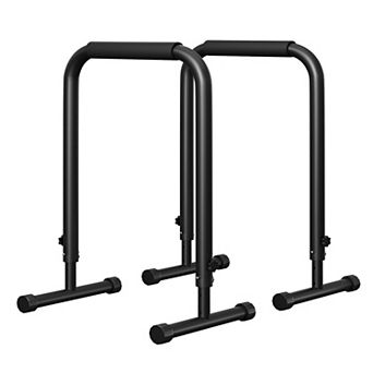 Adjustable Steel Dip Bars for Home Gym Strength Training, 440LBS Portable Stand with Anti-Slip Grips