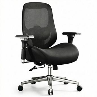 Black Ergonomic Office Chair Computer Mesh Desk Chairs with Wide Thick Seat Cushion