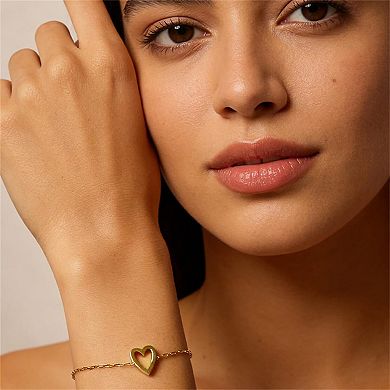 2 Piece Adjustable Heart Chain Bracelet Set