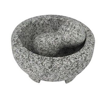 6 Inch Gray Granite , Heavy Duty Spice Grinder Mortar & Pestle