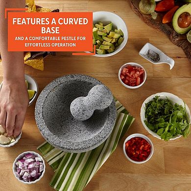 6 Inch Gray Granite , Heavy Duty Spice Grinder Mortar & Pestle