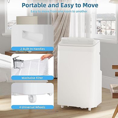 12000 BTU Smart Portable Air Conditioner, Quiet Stand-Alone Unit with Remote Control
