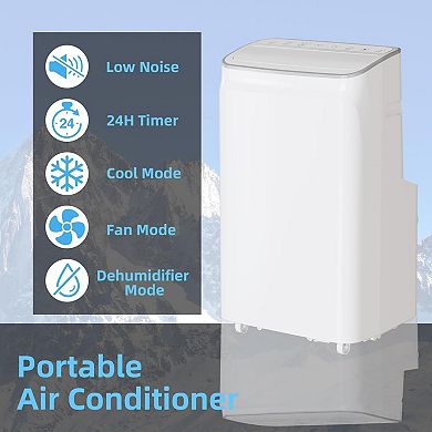 12000 BTU Smart Portable Air Conditioner, Quiet Stand-Alone Unit with Remote Control