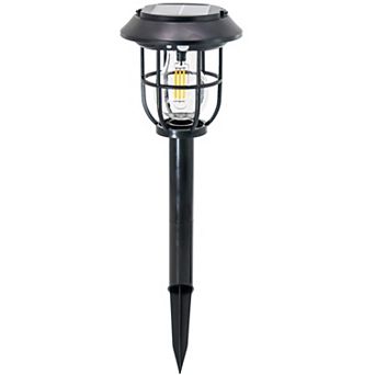 Solar Motion Sensor Lantern Warm Edison Light with 120° Motion Detection for Pathways -1 pc Set