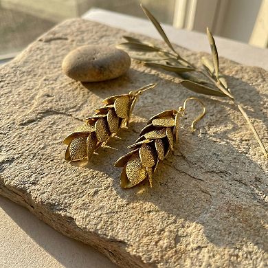 The Collective by DBJ Maize Drop Earrings in Gold Finished Brass