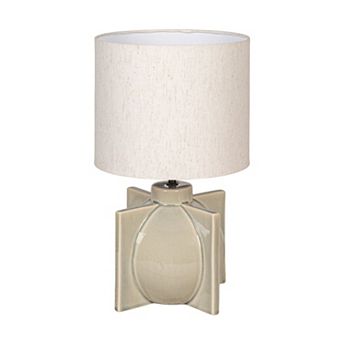 Hello Honey Ceramic Table Lamp with Crossed Base and Linen Shade
