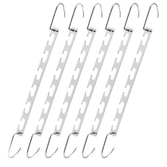 6 Pack Metal Closet Hanger Organizer Space Saving Clothes Rack Hooks
