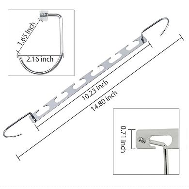 6 Pack Metal Closet Hanger Organizer Space Saving Clothes Rack Hooks