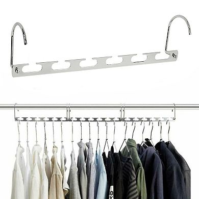 6 Pack Metal Closet Hanger Organizer Space Saving Clothes Rack Hooks