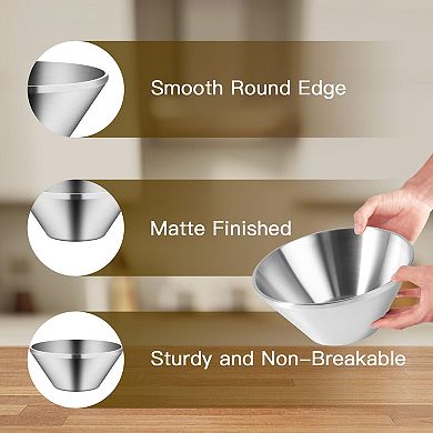 40 Oz Soup Bowl Stainless Steel Deep Large Ramen Pasta Salad Serving 2PC