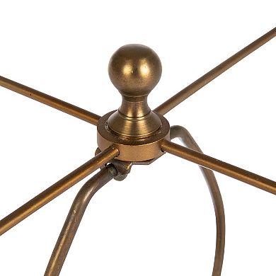 Hello Honey Textured Glass Base Table Lamp with Cotton Drum Shade, White