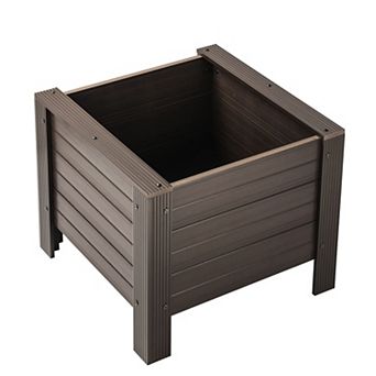 New Age Garden® 24" ECOFLEX Square Planter, Walnut