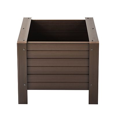 New Age Garden® 24" ECOFLEX Square Planter, Walnut