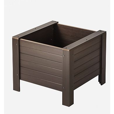 New Age Garden® 24" ECOFLEX Square Planter, Walnut
