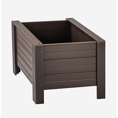New Age Garden® 24" ECOFLEX Square Planter, Walnut