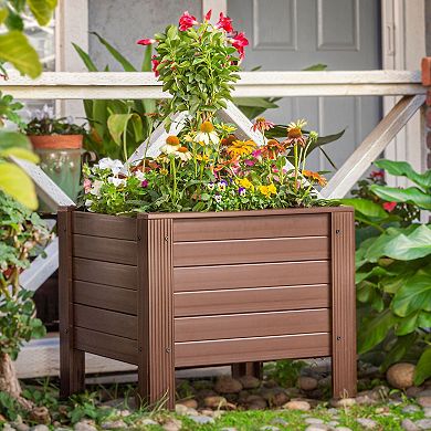New Age Garden® 24" ECOFLEX Square Planter, Walnut