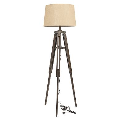 Hello Honey Mariner Wood Tripod Lamp for Room, Brown and Natural