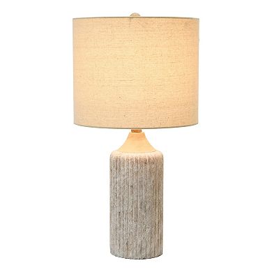Hello Honey 12" Round Cement Desk Lamp