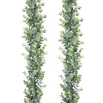 6 Ft Faux Eucalyptus Garland 2 Pack Artificial Vines Hanging Leaves Greenery Wedding