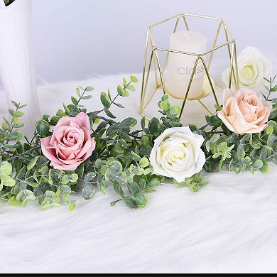 6 Ft Faux Eucalyptus Garland 2 Pack Artificial Vines Hanging Leaves Greenery Wedding