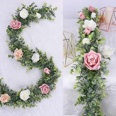 6 Ft Faux Eucalyptus Garland 2 Pack Artificial Vines Hanging Leaves Greenery Wedding