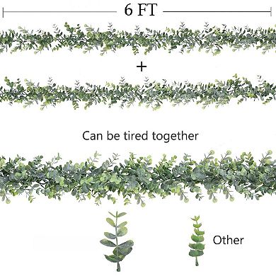 6 Ft Faux Eucalyptus Garland 2 Pack Artificial Vines Hanging Leaves Greenery Wedding