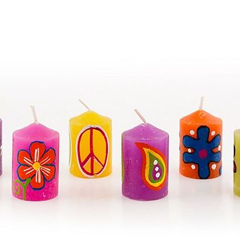 Hippie Painted Candles - Votive