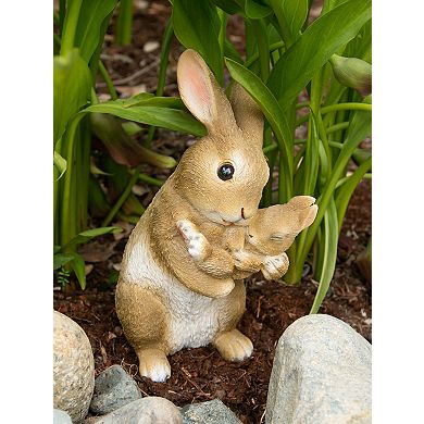 Zingz Home Mom and Baby Rabbit Garden Statue