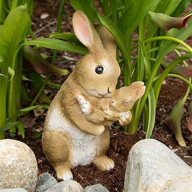 Zingz Home Mom and Baby Rabbit Garden Statue